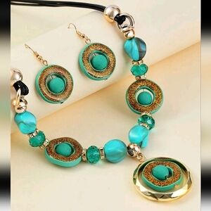 3pcs Round and Bead Decor Jewelry Set